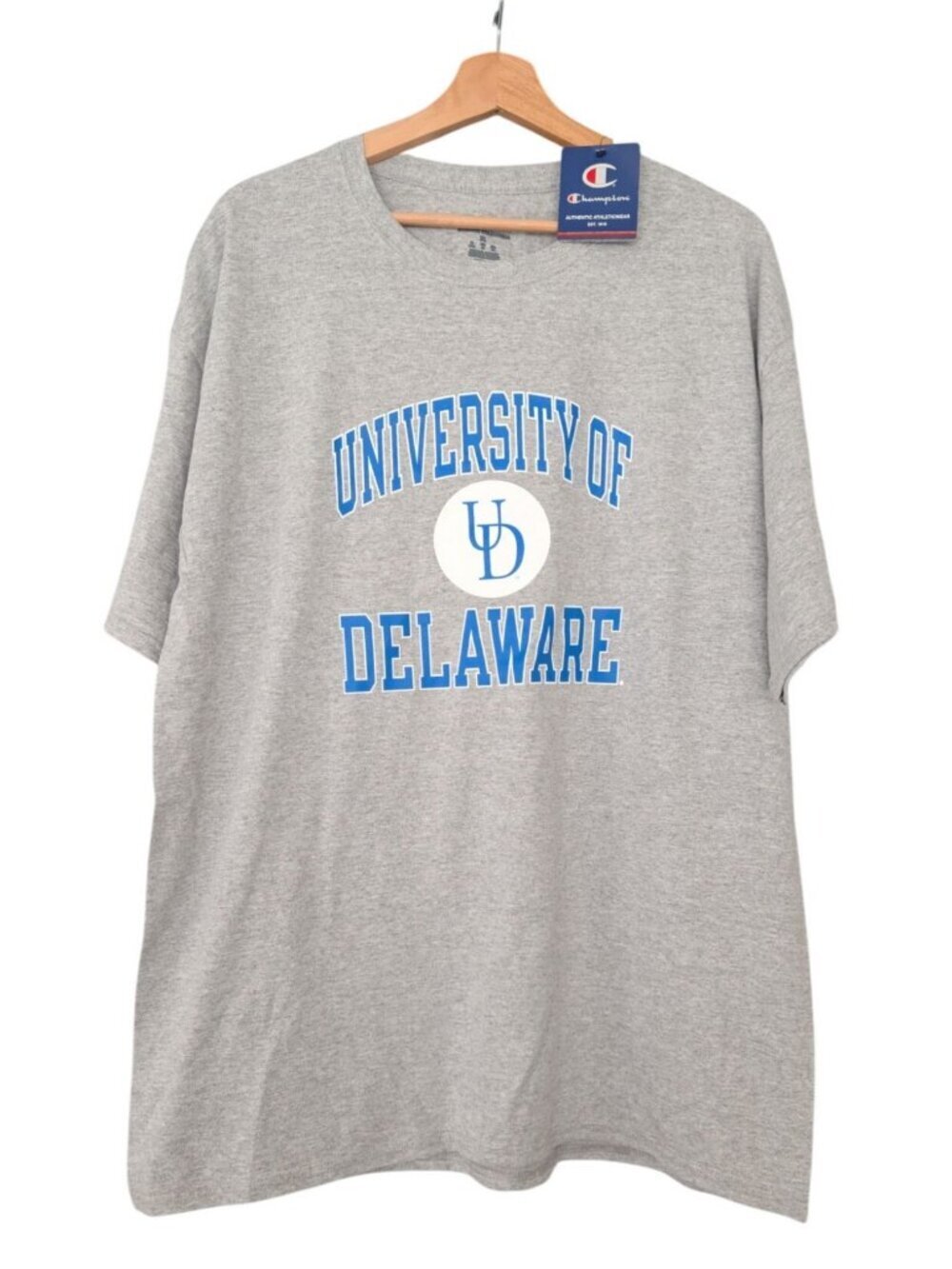 NWT Champion Mens XL University of Delaware T-Shirt Heather Gray Graphic Tee